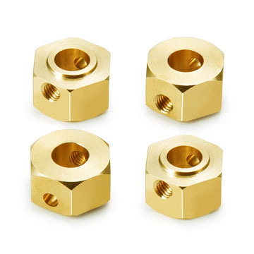 QUPA AM STORE 4PCS Brass Wheel Hub Hex Adapter 9.5mm(+2mm) for 1/6 Axial SCX6 AXI05000 RC Crawler Car