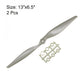 Uxcell Rc Propellers Cw 13X6.5 Inch 2-Vane For Airplane Nylon Gray 2Pcs With Adapter Rings