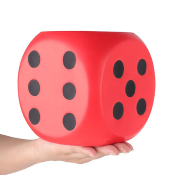 Anboor 5.9'' Large Dice Squishies Foam Dice Jumbo Squeeze Toys, Giant Dice Game Collection Decorative Props(Red)
