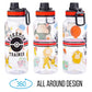 Silver Buffalo 32 oz Plastic Water Bottle - Pokemon Trainer Icons with Stickers, Model PK1515L5