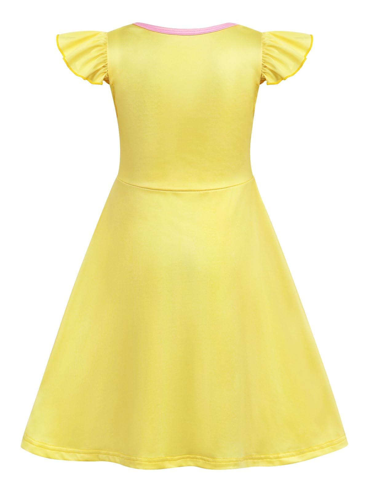 Sukyfecde Princess Dress For Toddler Girls Halloween Costume Birthday Dresses Role Play Outfits 9-10 Year Old Yellow