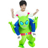 Jurosaica Inflatable Alien Costume For Kids/Teens,Funny Blow Up Riding Alien Costume,Halloween Alien Abduction Inflatable Costum