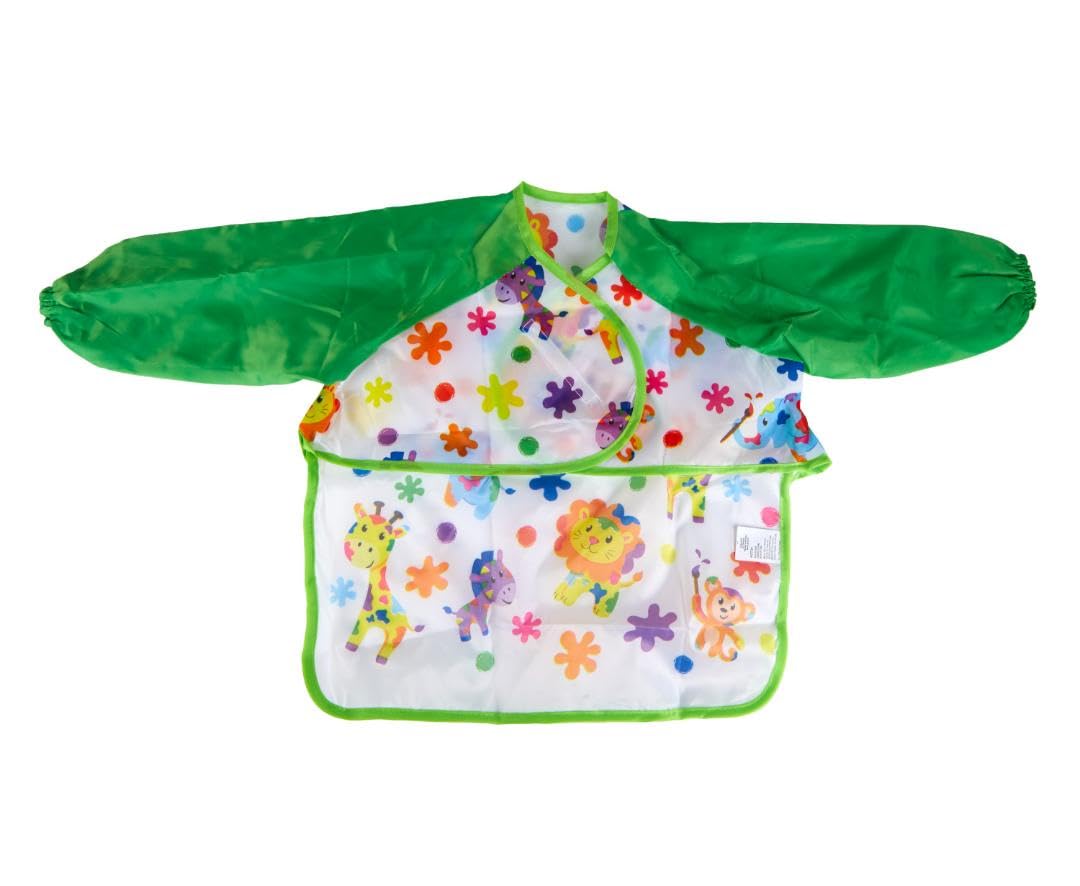 Crayola Art Smock for Toddlers, Waterproof Bib, 1 Count, Ivory, Model 811379, Best Fit for Age 1 (12 Months)