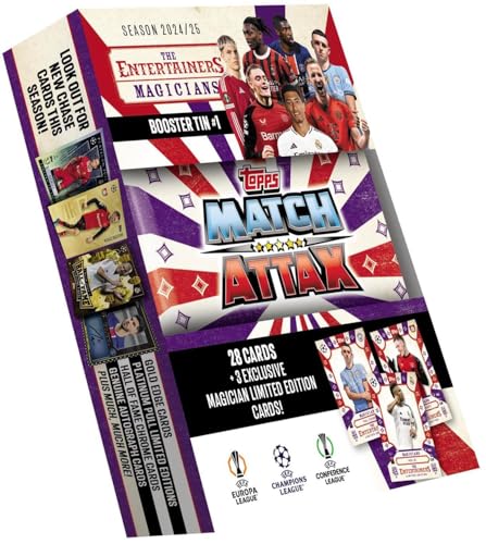 Topps Match Attax 24/25 - Random Booster Tin - Contains 28 Match Attax Cards Plus 3 Exclusive Les