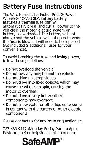 Replacement Battery For Fisher-Price Power Wheels 12-Volt Battery