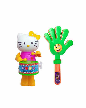 Primefair Toddler Plastic Key Operated Cute Drummer Toy With Noisemakers Favors Concert Cheering Children Clap Clap Muiacal Toys