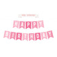 Pre-Strung Happy Birthday Banner - No Diy - Pink Birthday Party Banner - Pre-Strung Garland On 6 Ft Strands - Pink Multi Color B
