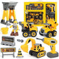 Ahbht Construction Vehicles Pretend Play Toy Trucks Set Building Vehicles Set Diy With Working Drill For Kid (Red Color)