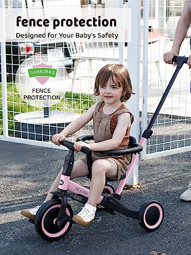 newyoo Tricycle for Toddlers 1-3, Christmas and Birthday Gift for Boy and Girl, Toddler Bike, 5 in 1 Kids Trike with Parent Pus