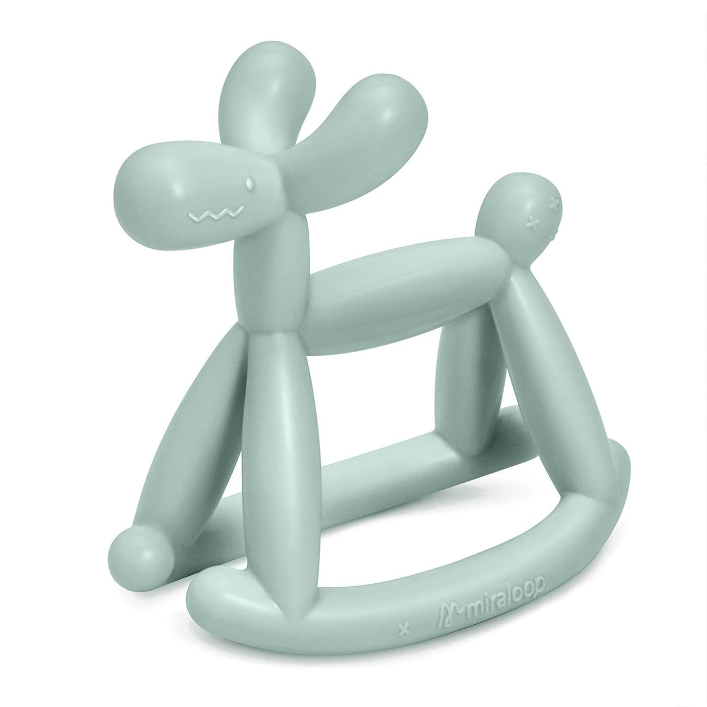 MIRALOOP Teething Toy - Food Grade Silicone Rocking Teether for Infants 0-18 Months, Mint Green, Model AQ-ZJ122, Prevents Choking, Odorless