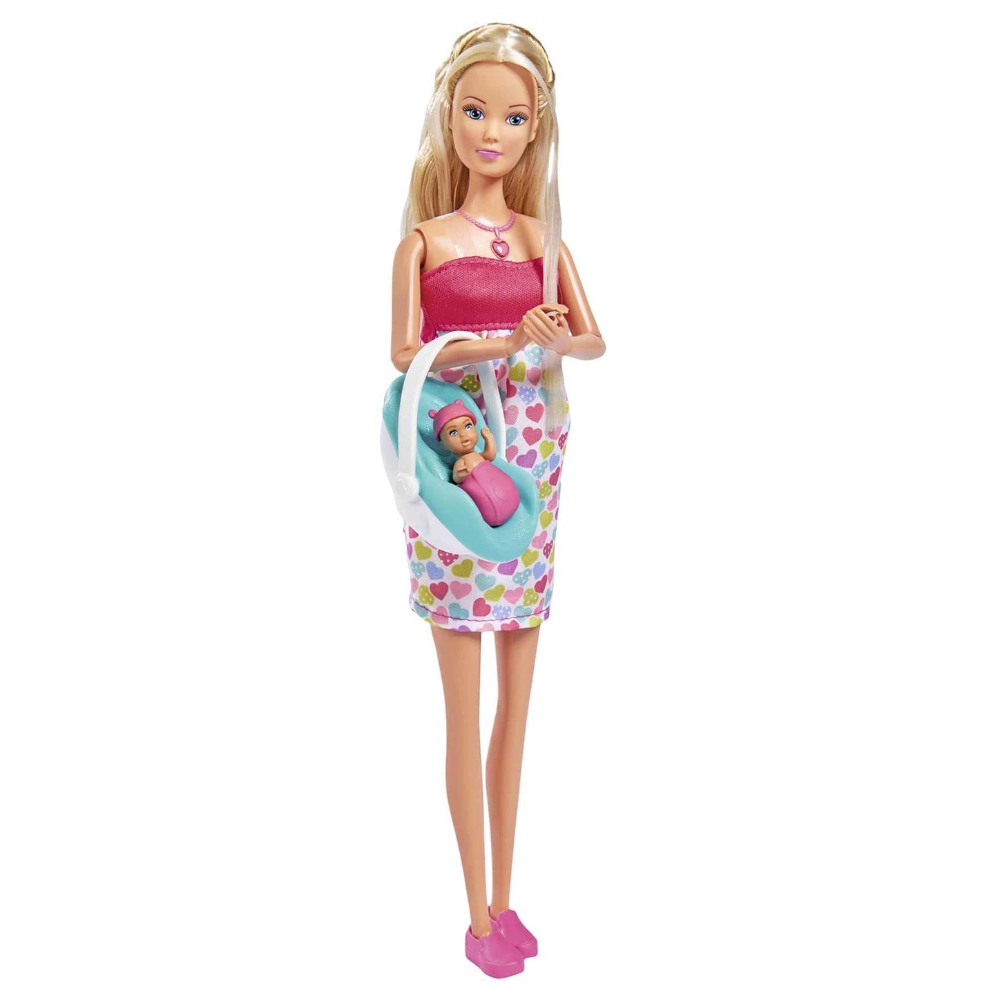 Simba Steffi Love 105733480 Baby Happiness, Pregnant Doll With Baby And Great Sounds, Baby Accessories And Baby Seat