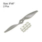 Uxcell Rc Propellers Cw 8X6 Inch 2-Vane For Airplane Nylon Gray 2Pcs With Adapter Rings