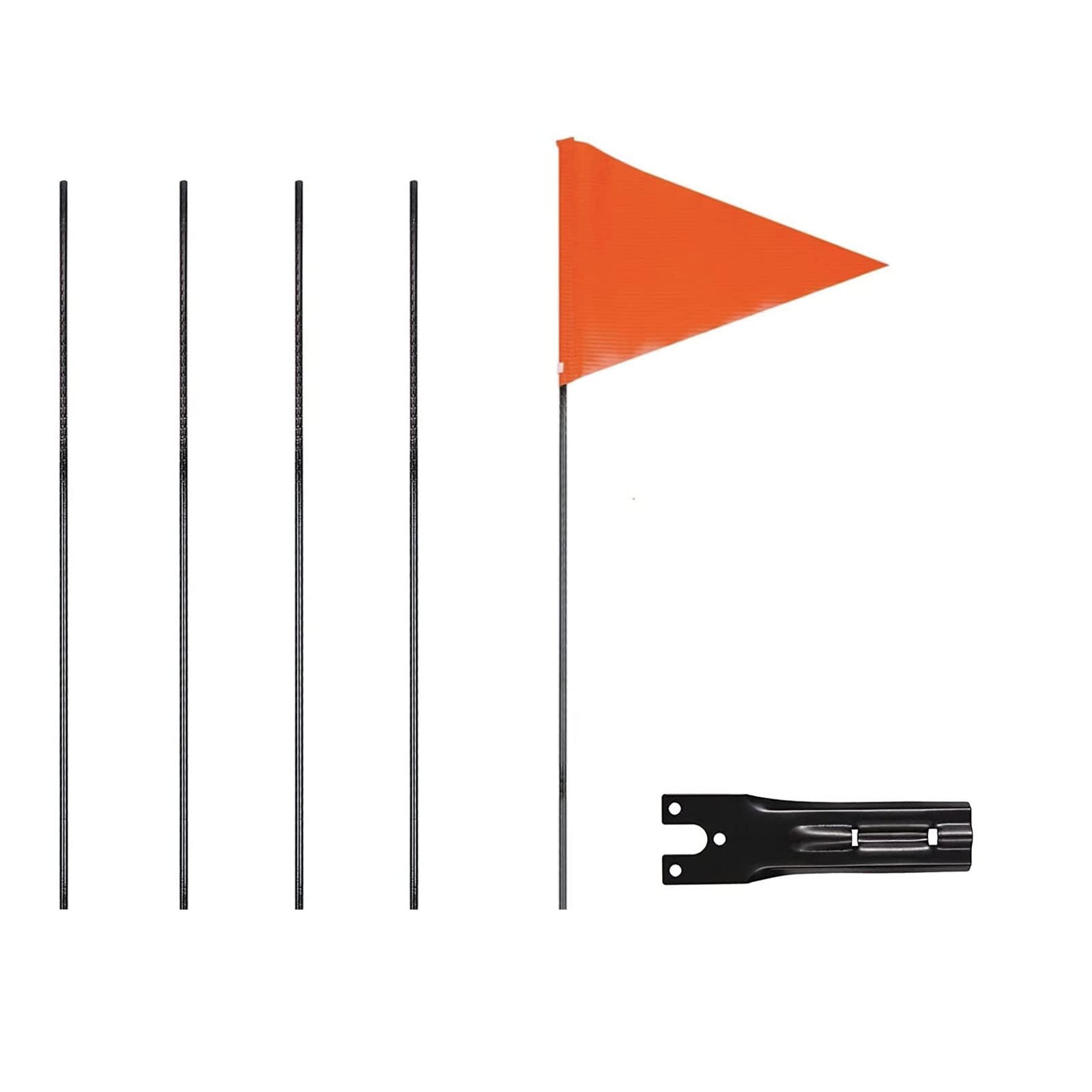 Bike flag Adjustable height fiberglass pole Safety sign High visibility for electric bikes Golf carts Bicycle Flags(Red)