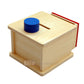 Elite Montessori Coin Box - Blue Wood, 5.8x5.8x4.25 inches, Thicker Coins, Model LYSB007IS36UI-TOYS