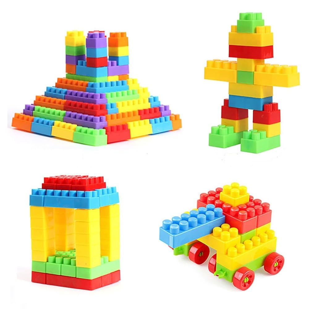 Satsun Building Blocks Toy Set For Kids Creative & Intellectual Block Toys (Mediam 60+ Pcs)