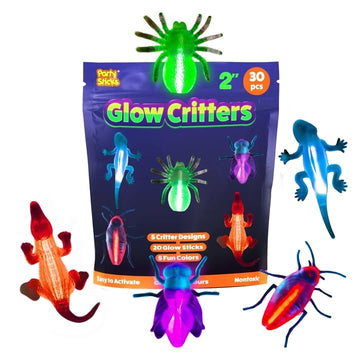Partysticks Glow Critters And Halloween Trick Or Treat - Glow Sticks Party Favors - Glow In The Dark Party Supplies - Small