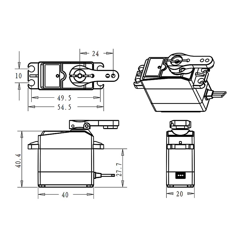 ZOSKAY Rc Servo Brushless Servo Metal Gear High Torque Robot servo Brushless Motor Digital Servo Arduino Servo for 1/8 1/10 1/12