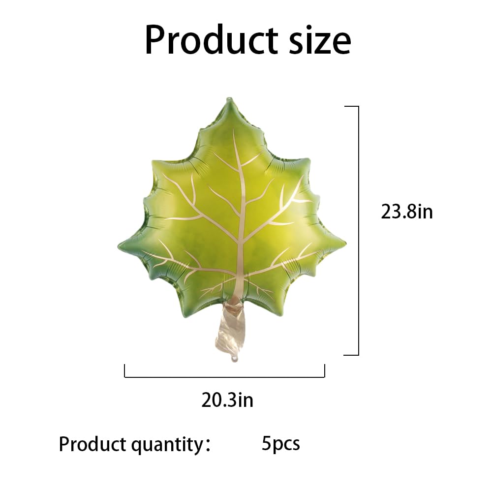 Hadckja Green Maple Leaves Balloon Thanksgiving Balloons Maple Leaves Balloons Fall Harvest Thanksgiving-Themed Party Birthday P