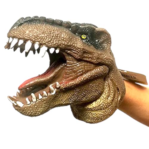 Warm Fuzzy Toys (1) Dinosaur Hand Puppets Realistic Latex Soft Animal Head Toys Set, Hand Puppet Toys Gift For Kids, Party Show