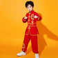 Kung Fu Uniform for Boys Girls Kids Traditional Chinese Embroidered Tai Chi Wing Chun Master Martial Arts Set Outfit (Red, S)