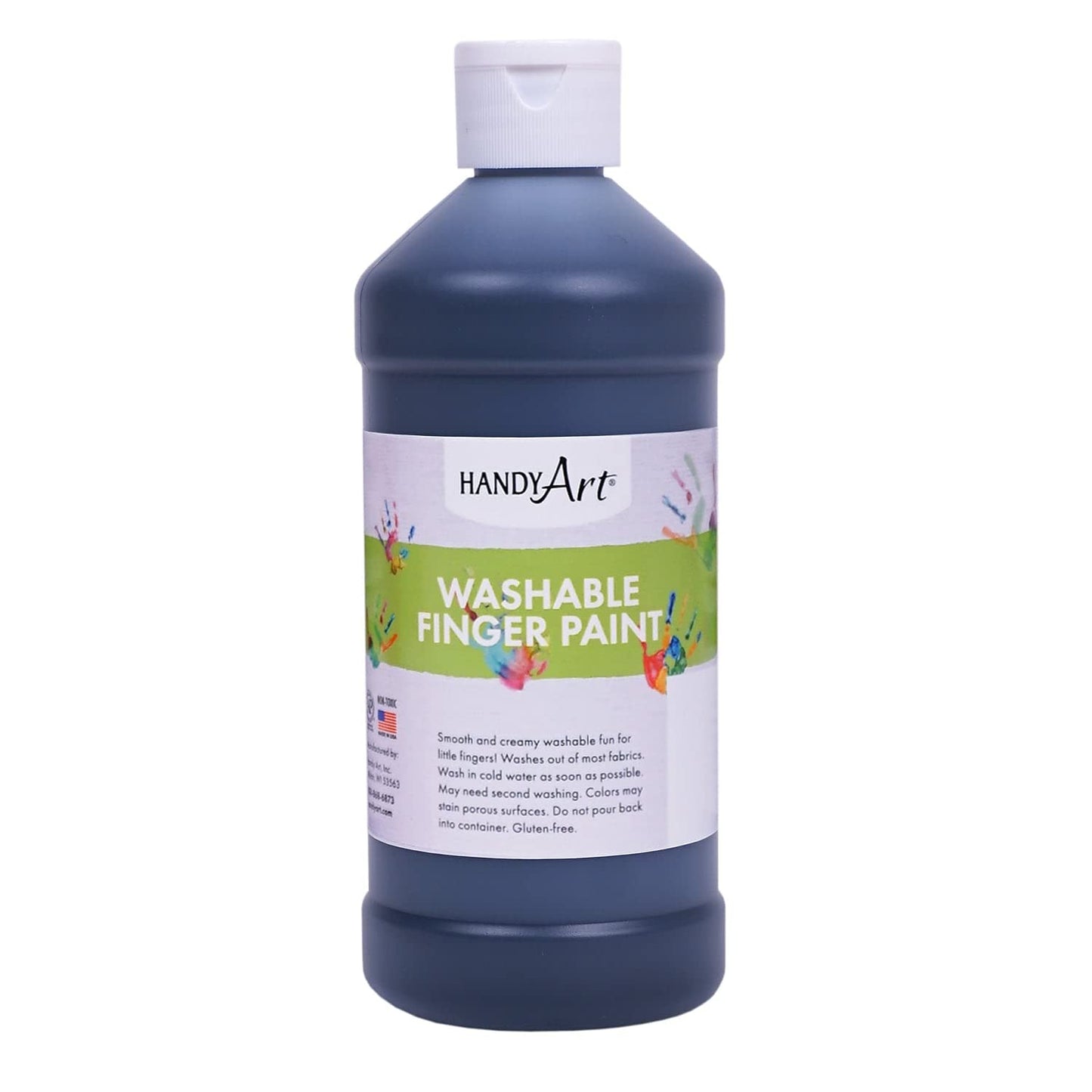 Rock Paint & Handy Art RPC241055-6 Black Washable Finger Paint, 16 oz - 6 Each
