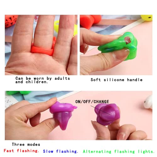 Sofliy 45 Pcs Led Light Up Ring - Colorful Flashing Bumpy Rings Finger Toys Novelty Glow In The Dark Soft Jelly Blinking Rings P