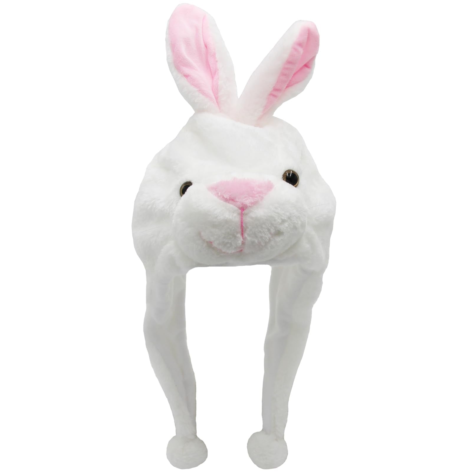 GADMEXILY Plush Bunny Animal Hat for Halloween Christmas, Cozy Funny Rabbit Hats Novelty Party Cap for Kids Girls Boys - One Siz