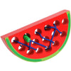 Skrtuan Wooden Lacing Threading Toys Wood Block Puzzle Car Airplane Travel Game Montessori Early Development Fine Motor Skills Educational Gift For 3 4 5 Years Old Toddlers Baby Kids, 1 Watermelon