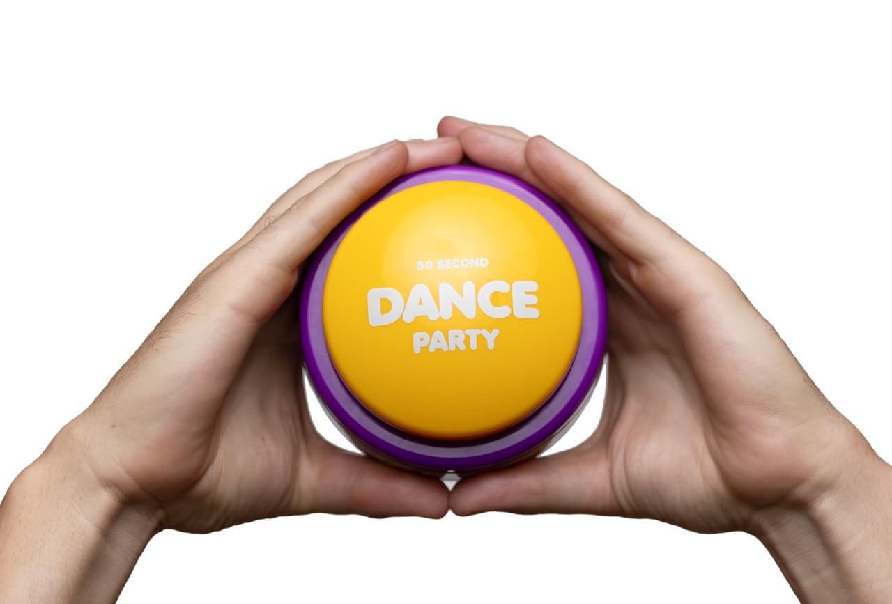 30 Second Dance Party Button With 5 Songs-Volume Ii, Fun Gag Gift For Kids & Adults, Co-Workers, Teachers, Friends & Family, Office Toy, Classroom Supplies, Birthdays, Holidays & Parties(Pack Of 2)