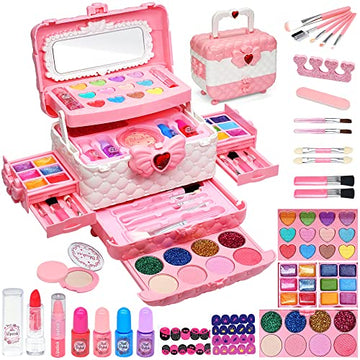 Kids Makeup Kit for Girl - Kids Makeup Kit Toys for Girls,Play Real Makeup Girls Toys, Washable Make Up for Little Girls, Non To