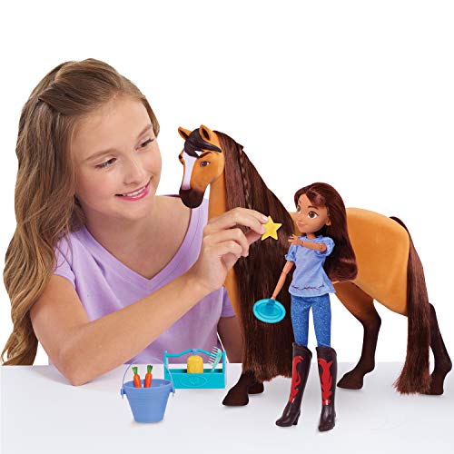 Just Play Dreamworks Spirit Riding Free Deluxe 14 Inch Spirit Horse And 11.5 Inch Lucky Doll Set With Accessories, Kids Toys For Ages 3 Up