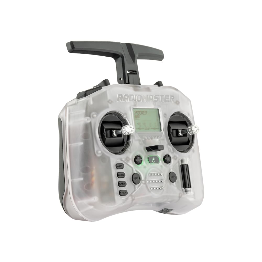 RadioMaster Pocket Portable Remote Controller Hall Gimbal EdgeTX Built in LED Light Mode 2 (Transparent, ELRS)