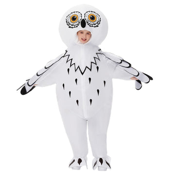 Searhmomo Inflatable Owl Costume for Kids Halloween Owl Blow Up Costumes Animal Inflatable Costume for Girls Boys Themed Party
