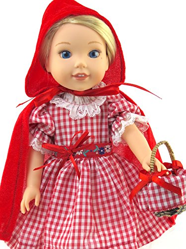 American Fashion World Little Red Riding Hood Dress for 14-Inch Dolls | enhanced Quality & Trendy Design | Dolls Clothes | Outfit Fashions for Dolls for Popular Brands