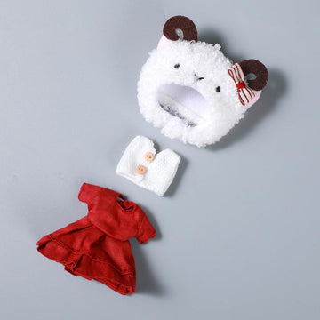 Ob11 Doll 1/12 Scale Cute Animal Style Doll Clothes Set Doll Birthday, BJD Doll Accessories - G