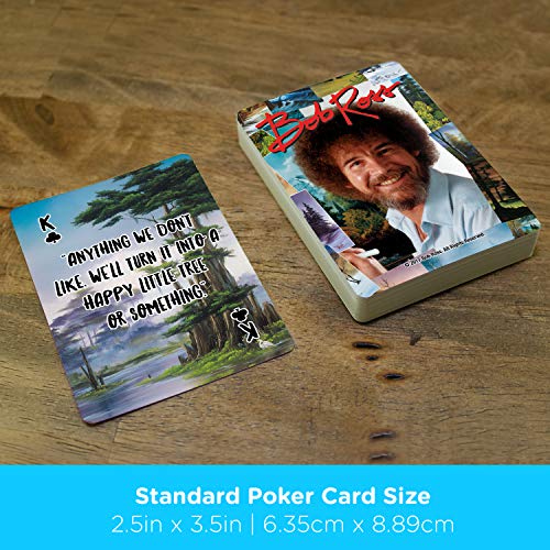 Aquarius Bob Ross Playing Cards - Bob Ross Quotes Deck Of Cards For Your Favorite Card Games - Officially Licensed Bob Ross Merchandise & Collectibles - Poker Size With Linen Finish