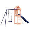 vidaXL Outdoor Playset with Single Swing Set, Wave Slide, and Sandpit - Solid Douglas Wood Kids Playground Equipment for Backyar