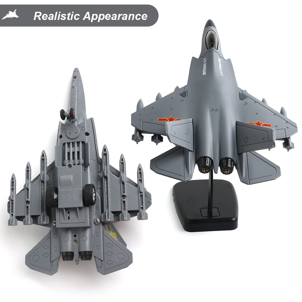 J31 Airplane Toy For Boys, Diecast Fighter Jet Toy For Kids, Pull Back Airplanes Toy Jets With Light & Sound For Gifts Collectio