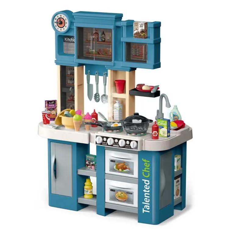 Tocexy Girl Happy Cooking Game  Big Pretend Play Kitchen Cabinet Toy Set for Kids with Music & Light | Preschool Role Play Kitc