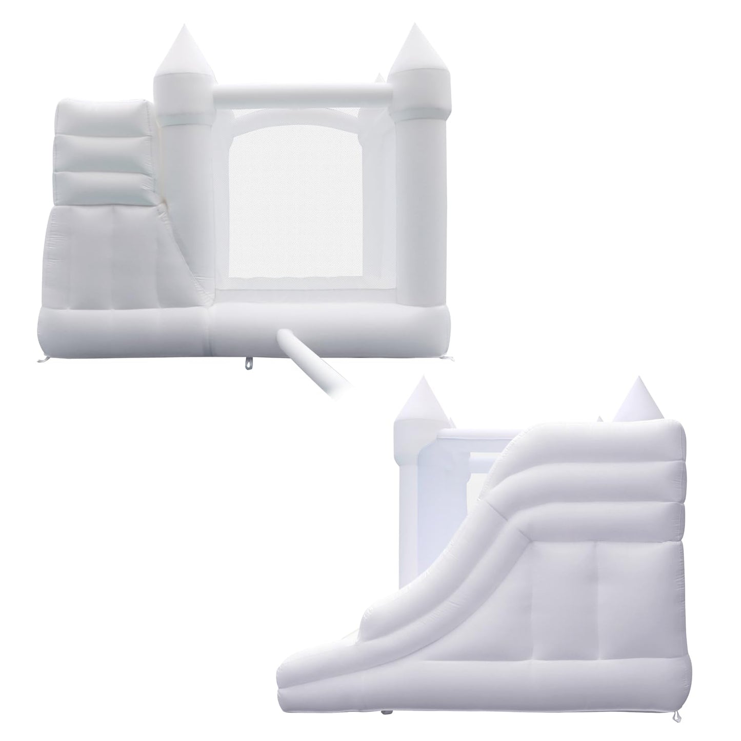 Bounceland Castle Palace Daydreamer Cloud Bounce House, 10.8 Ft L X 9.8 Ft W X 8.7 Ft H, Basketball Hoop, Ul Blower Included, Trendy Neutral Color, Fun Slide & Bounce Area, Castle Theme For Kids