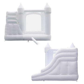 Bounceland Castle Palace Daydreamer Cloud Bounce House, 10.8 Ft L X 9.8 Ft W X 8.7 Ft H, Basketball Hoop, Ul Blower Included, Trendy Neutral Color, Fun Slide & Bounce Area, Castle Theme For Kids