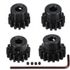 Hardened Steel Upgrade Pinion Gear Set: 13T 14T 15T 16T Fit 5Mm Rc Motor Shaft (Work With Steel Spur Gears) For Rc Vehicles, Set