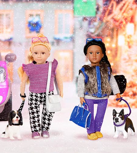 Lori Dolls – Mini Doll & Toy Dog – 6-Inch Doll & Spaniel Pup – Play Set With Outfit, Animal & Accessories – Heather & Nugget – Playset For Kids – 3 Years +
