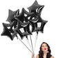 GRAND SHOP 50720 Star Shape 18 In Foil Balloons  Black (Pack of 5)