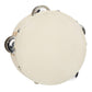 White Educational Hand Held Tambourine, Durable Tambourine, 6 Inch Double Row Jingles Classic Performances Childhood Education K