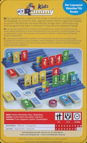 Schmidt Spiele 51439 Myrummy Kids, Bring Me With Game In A Metal Tin, Colourful