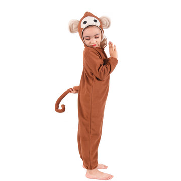 Kids Monkey Onesie Costume Boys Girls Animal Monkey Halloween Costumes For Child Toddler With Banana Accessories