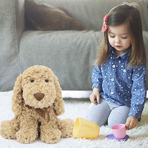 Weigedu Poodle Puppy Goldendoodle Stuffed Animal, Adorable Toy Dog Labradoodle Plush For Kids Boys Girls Birthday Easter Christmas Bedtime Gift, 11.8“ Golden