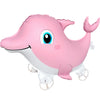 Walking on Wheels Dolphin Balloon Ocean Animals Foil Mylar Balloons, Birthday Party Decorations Kids Gift Cute Sea Theme Birthda