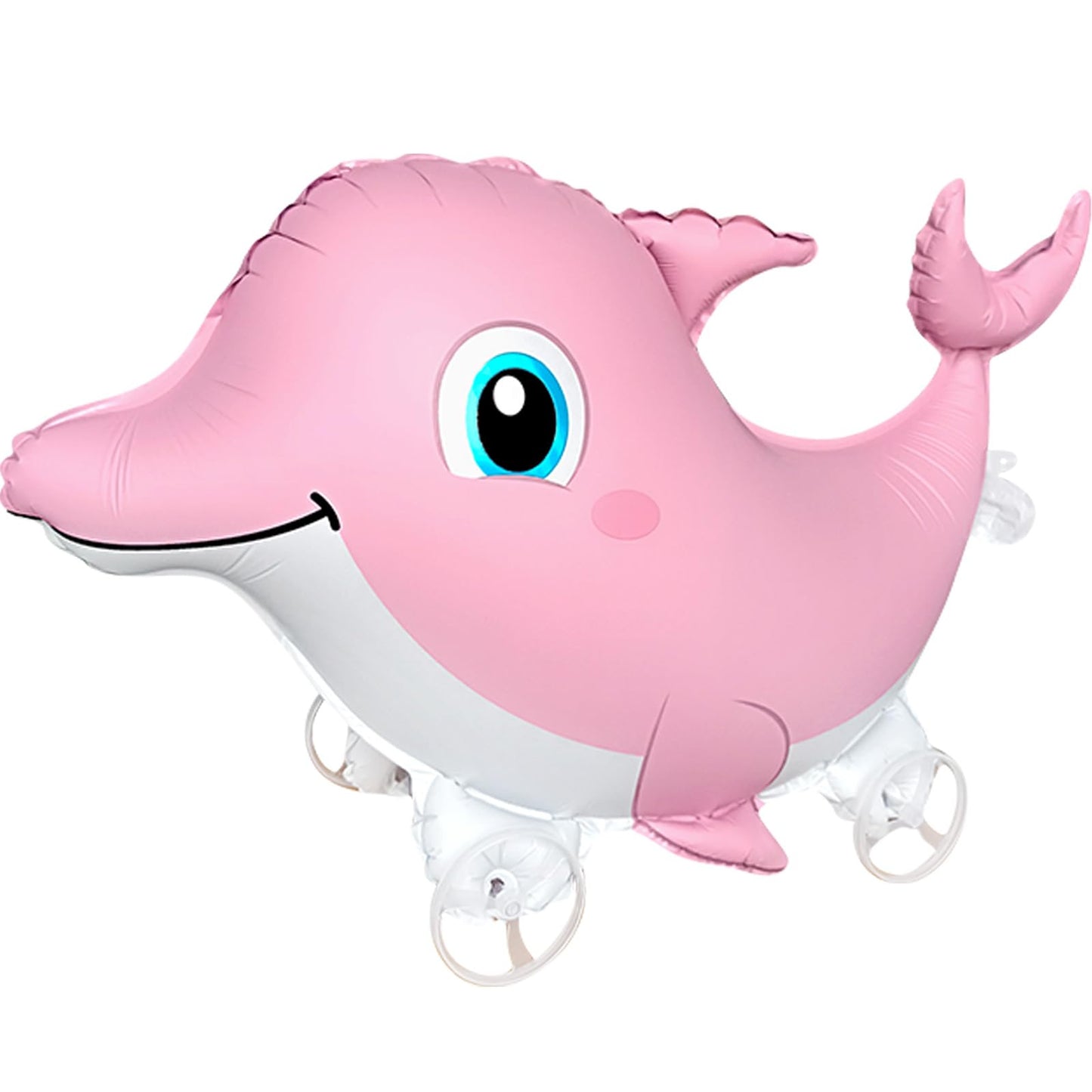 Walking on Wheels Dolphin Balloon Ocean Animals Foil Mylar Balloons, Birthday Party Decorations Kids Gift Cute Sea Theme Birthda